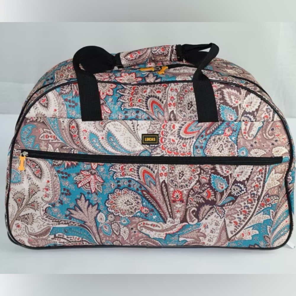 Lucas Designer Carry OnLuggage Collection 22 Inch Paisley Duffel Bag Plane Tote